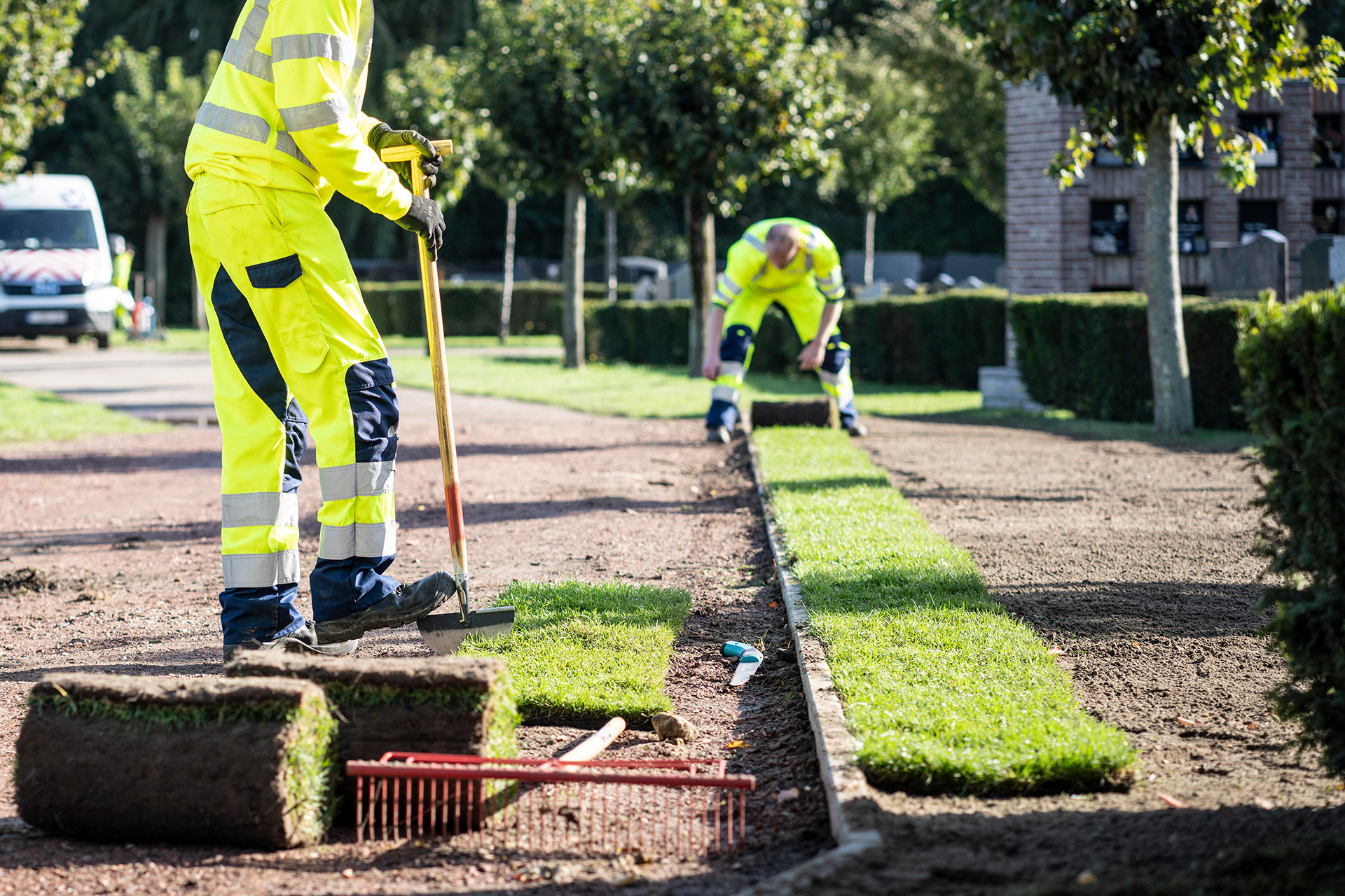 Aanleg van grasmatten en graszoden