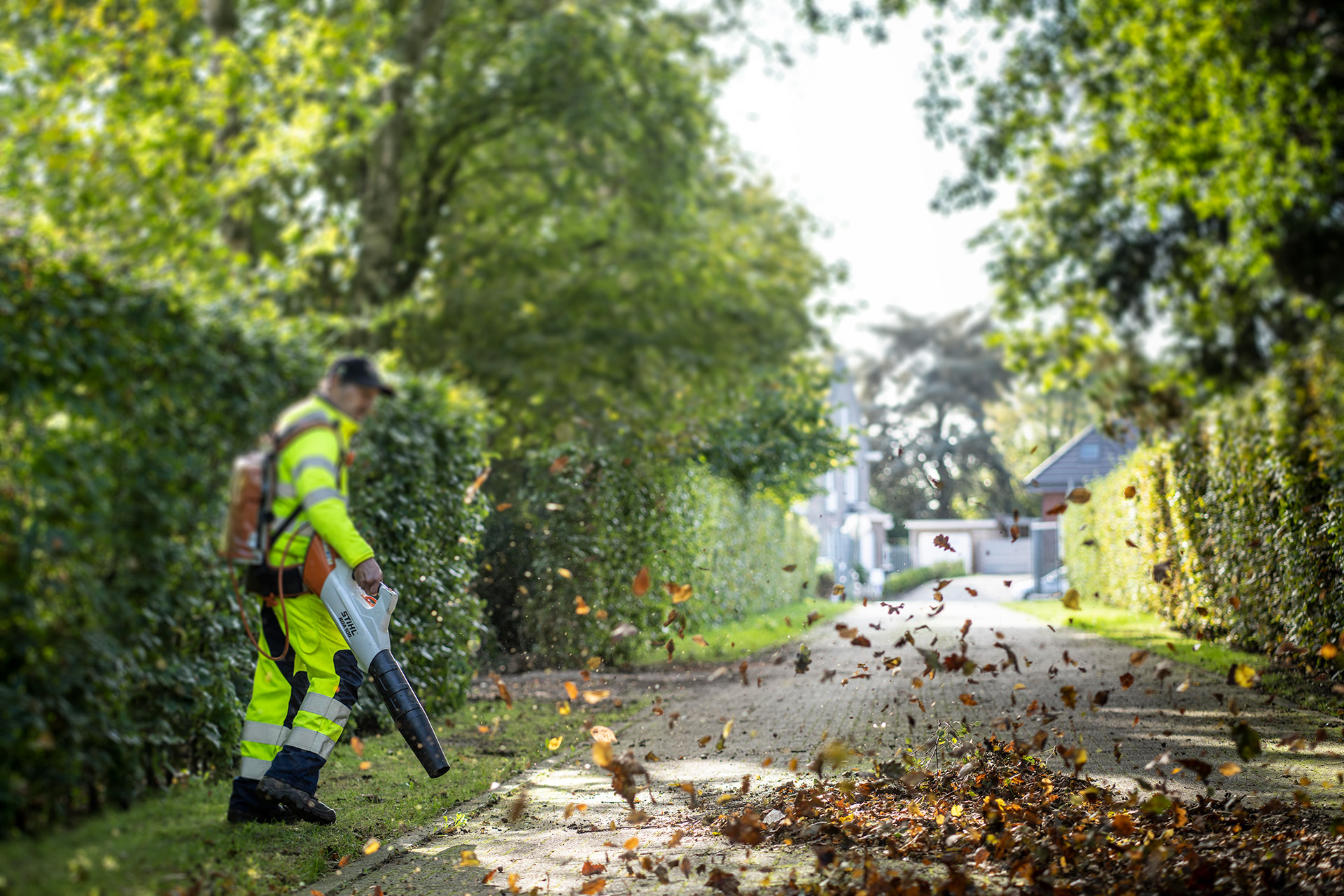 Ruimen bladval en zwerfvuil